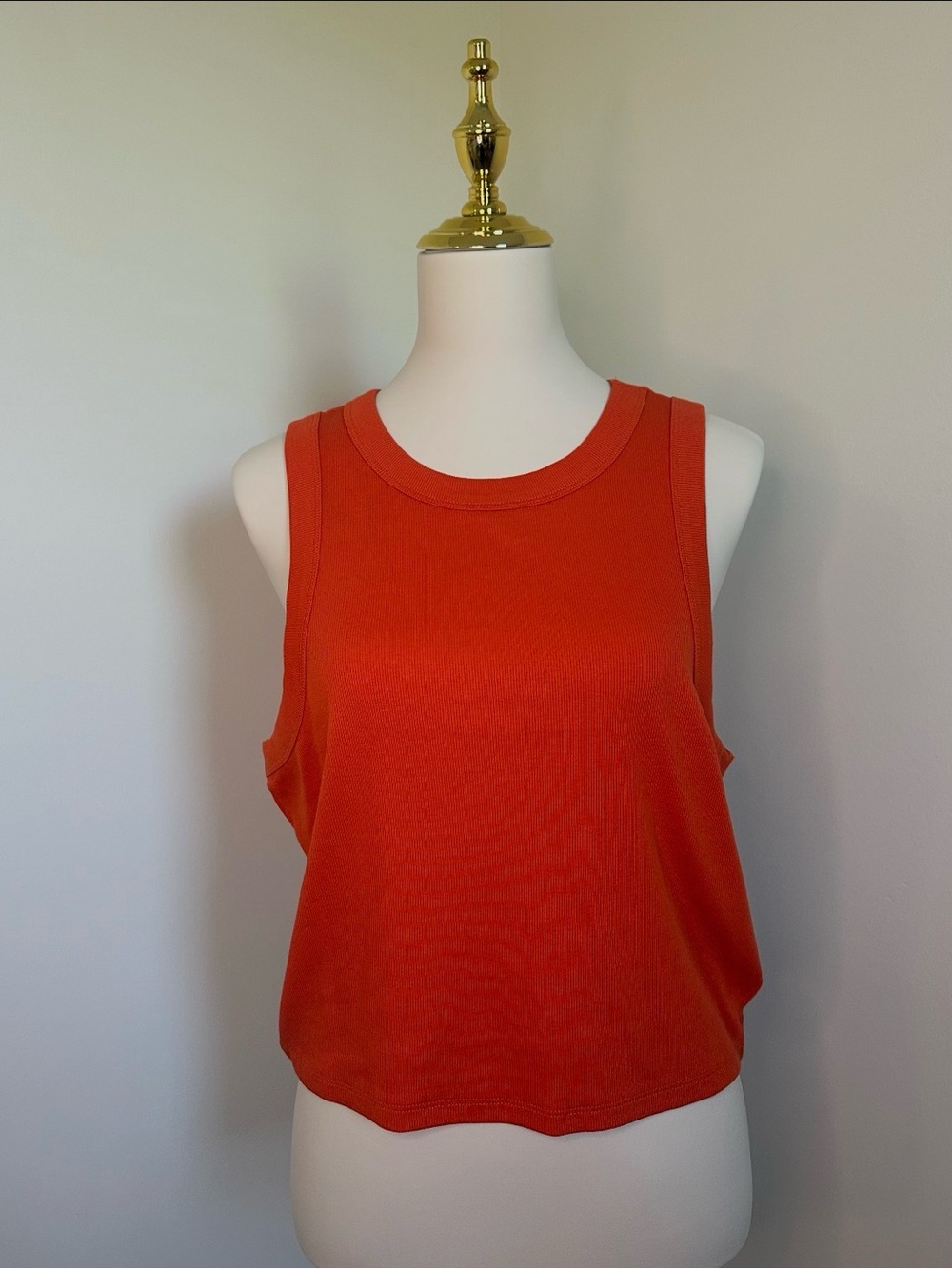 Madewell Orange Ribbed Crewneck Tank